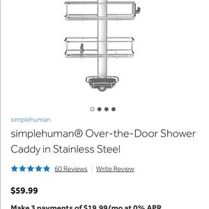 Over the door simplehuman shower caddy